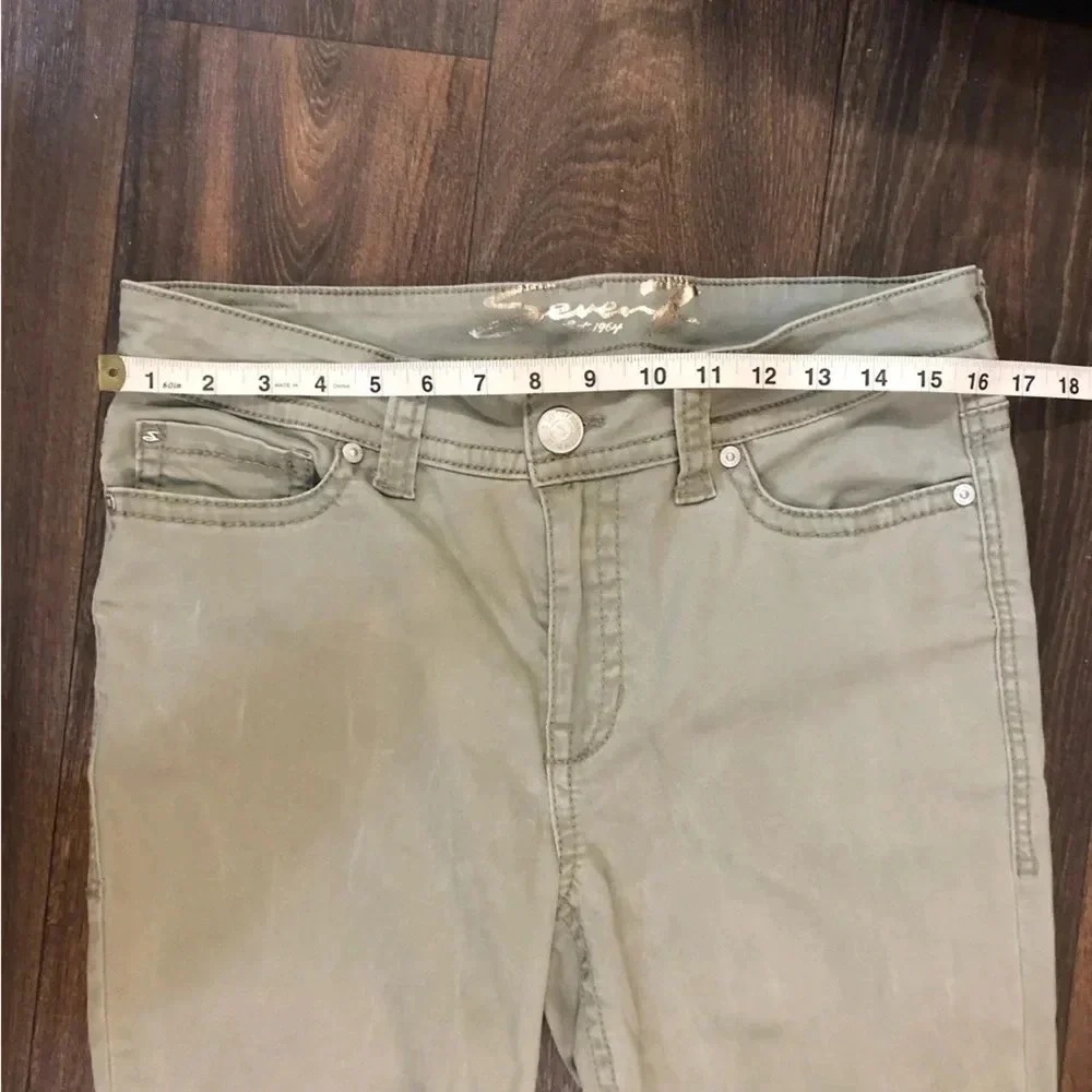 Seven7 Starlette Crop green pants Women's Size 12 - Picture 8 of 9